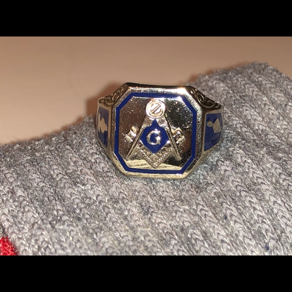 14K White Gold Dason-Reis Masonic Ring